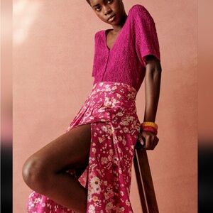 Sezane EUC Alicia Floral Skirt